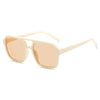 Vintage quadratische Sonnenbrille mit Anti-Glare in Beige oder Nude.