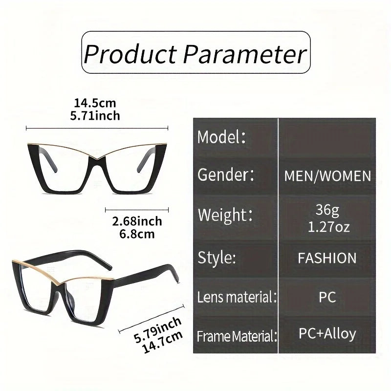Vintage Cat Eye Glasses with Blue Light Filtering Lenses