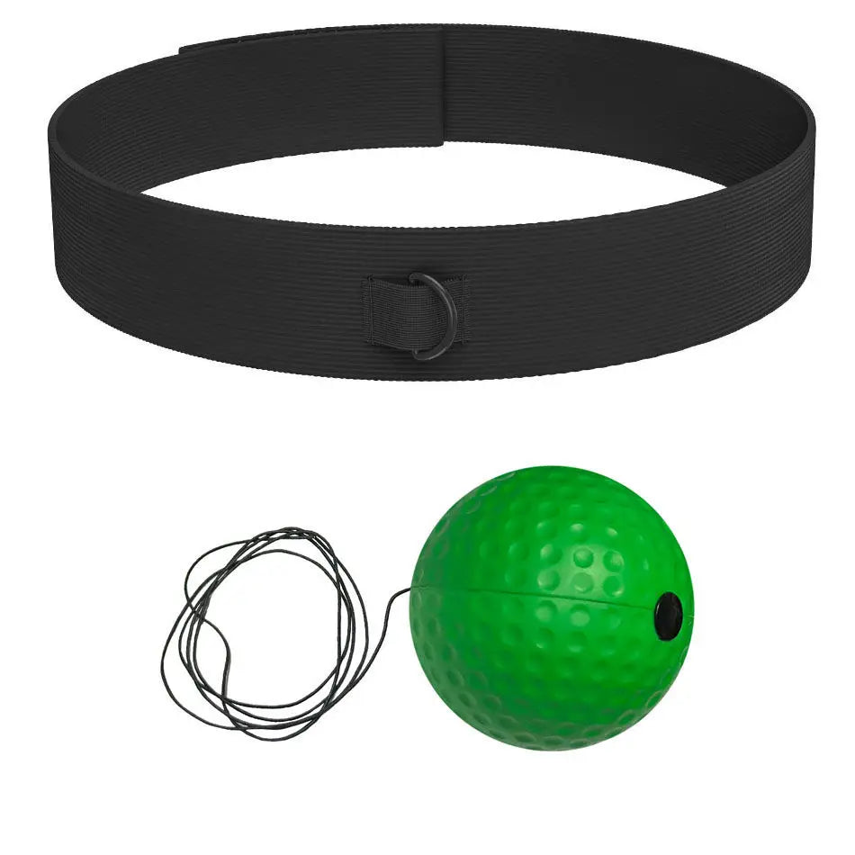 Balle de réaction de vitesse montée sur la tête noire pour l'entraînement fitness avec sangle et cordon noirs