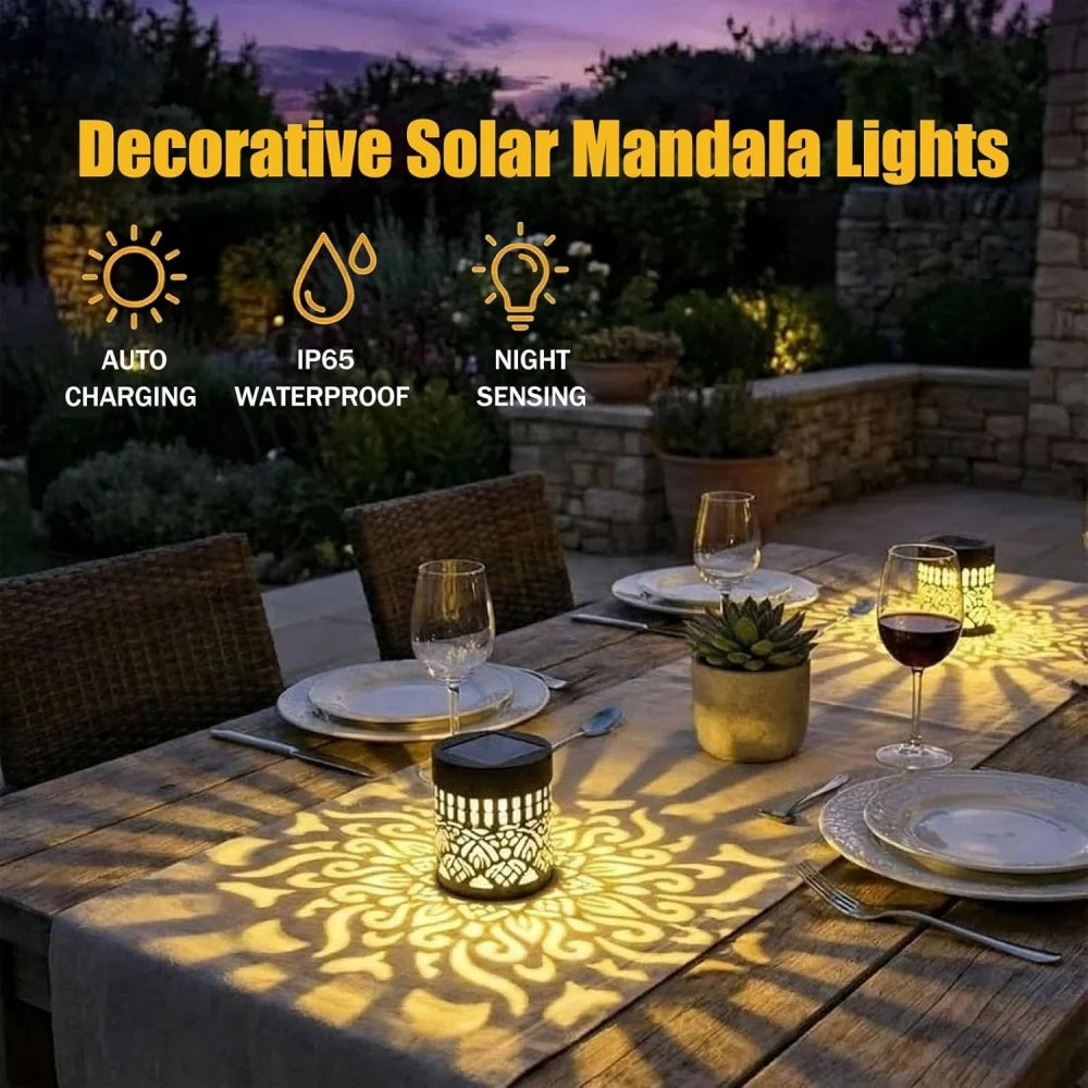 Solar Peony Mandala Projector Light for Outdoor Walls
