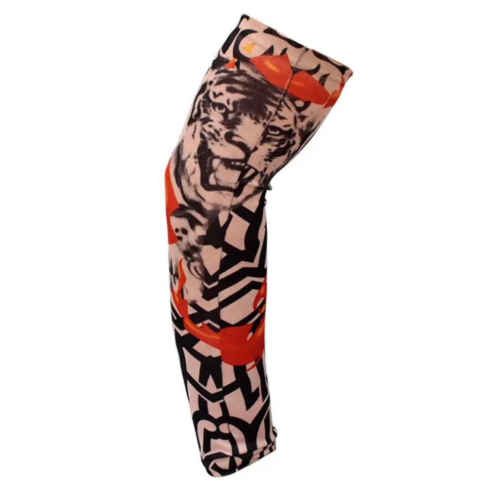 Cooling UV Protection Arm Sleeves with Tattoo Design