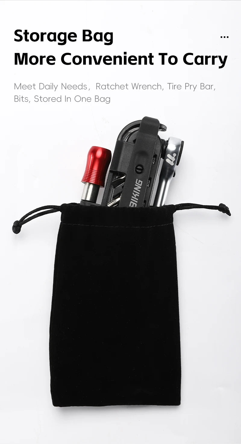 Compact 14-in-1 Ratchet Wrench Multi-Tool for Bicycles