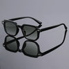 Retro Square Sunglasses with Rivet Accents for Men