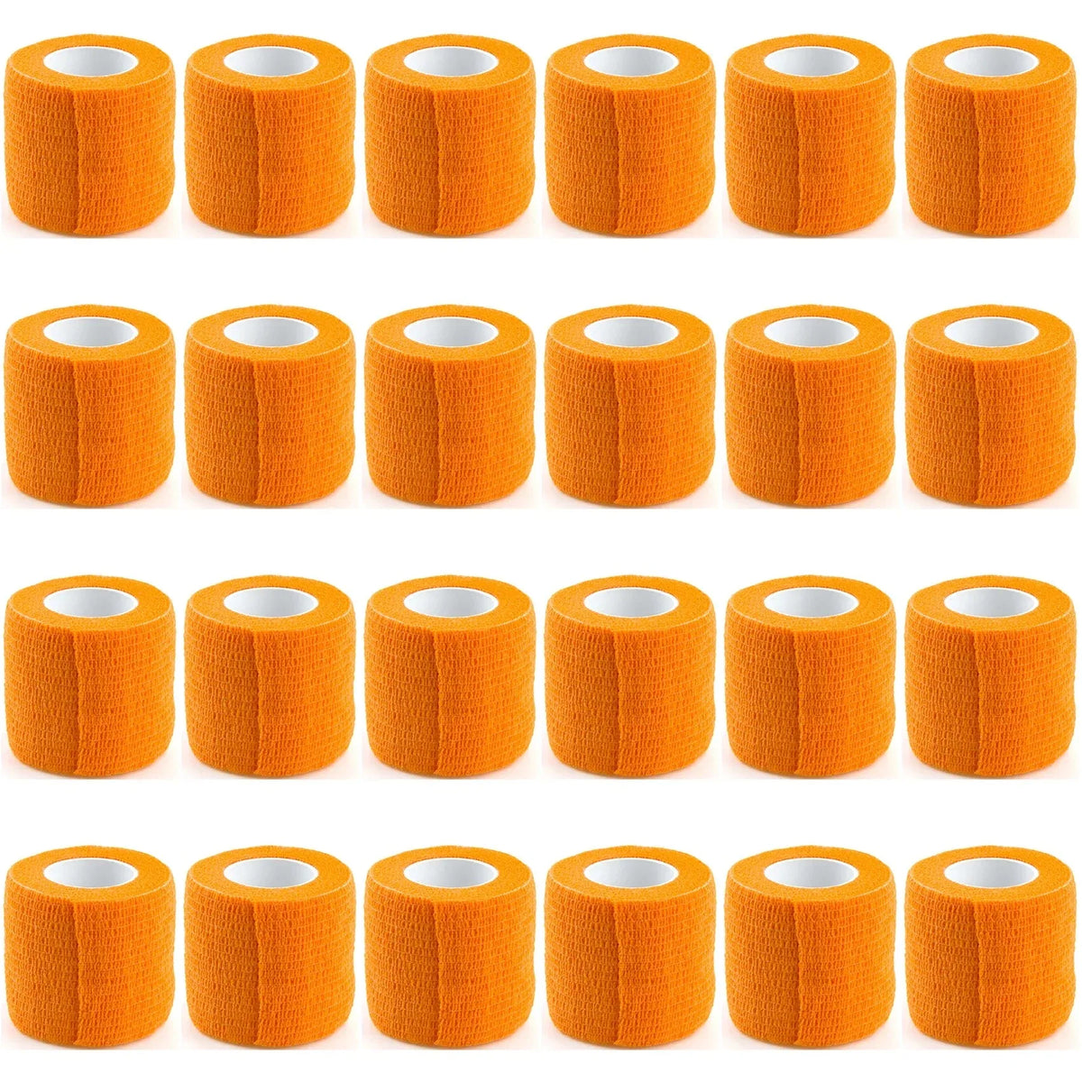 Roll of orange durable self-adhesive sports bandages