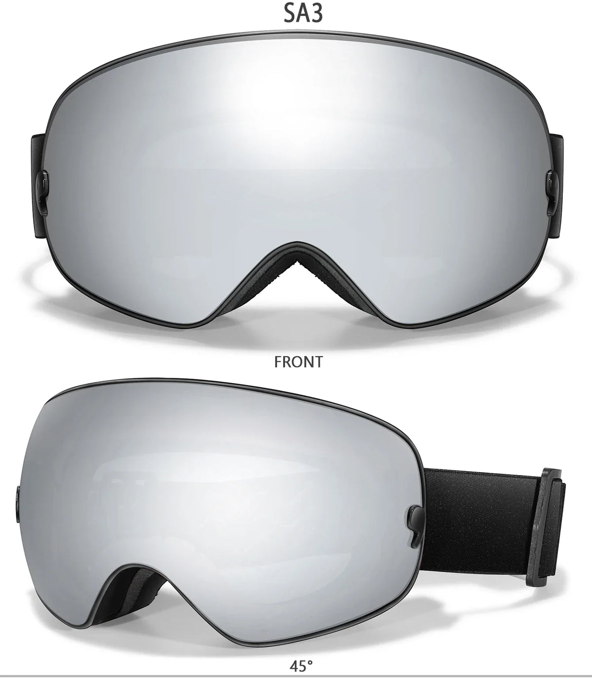 Outdoor Ski Goggles with Protective Case and Anti-Fog Lenses