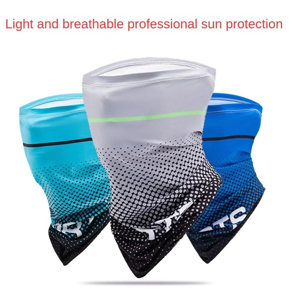 Light and breathable professional sun protection mask in various colors including blue, white, and black.