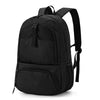Black multi-sport fitness backpack with a dedicated shoe pocket