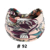 Bandeau en coton stretch floral rose boho avec feuilles violettes et vertes