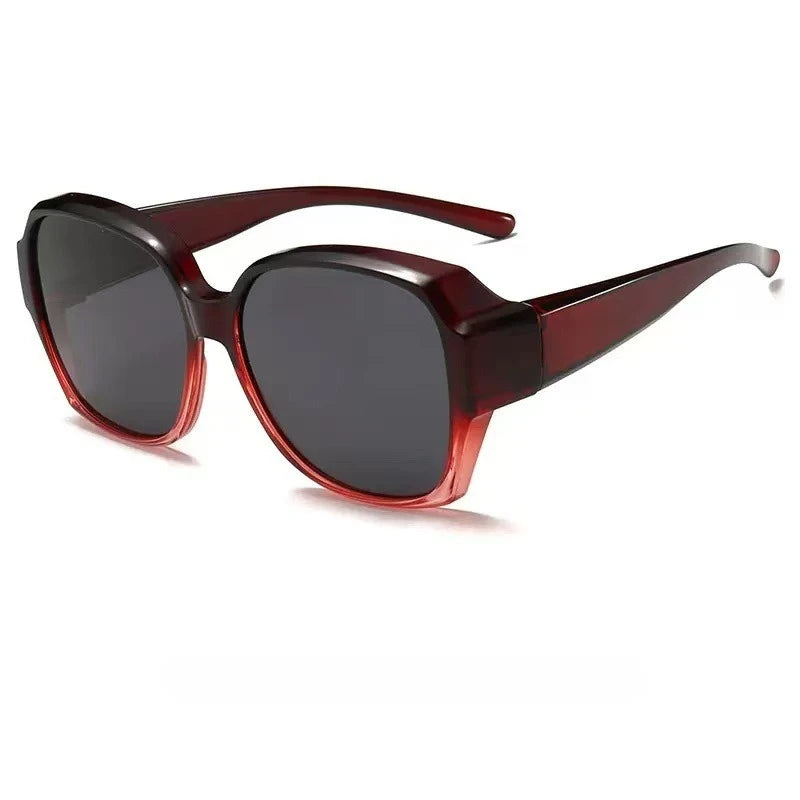 Vintage Oversized UV400 Sunglasses with Fit-Over Design