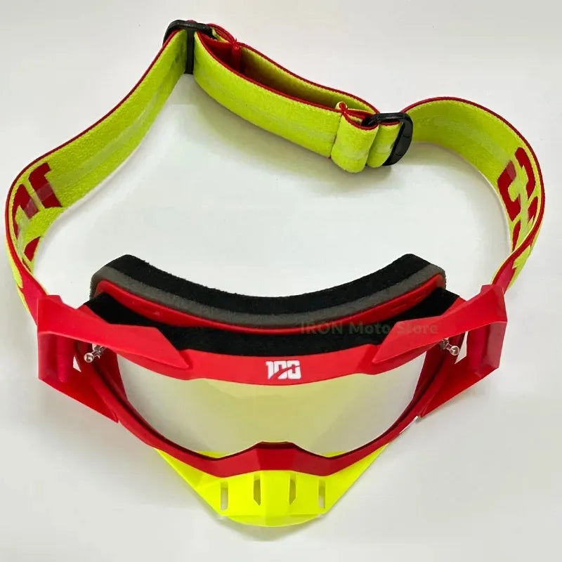 Classic Red Motorcycle Goggles with HD Lens