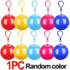 A set of six colorful portable disposable rain ponchos in red, yellow, blue, and pink.
