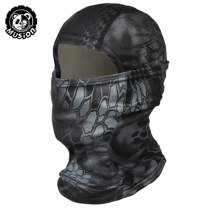 Black breathable mesh balaclava face mask for sun and dust protection