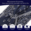 Dark blue patterned fabric headbands showing texture and details