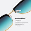 Vintage Half-Frame Sunglasses with UV400 Protection