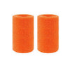Two bright orange silicone wristbands for sports sweat absorption