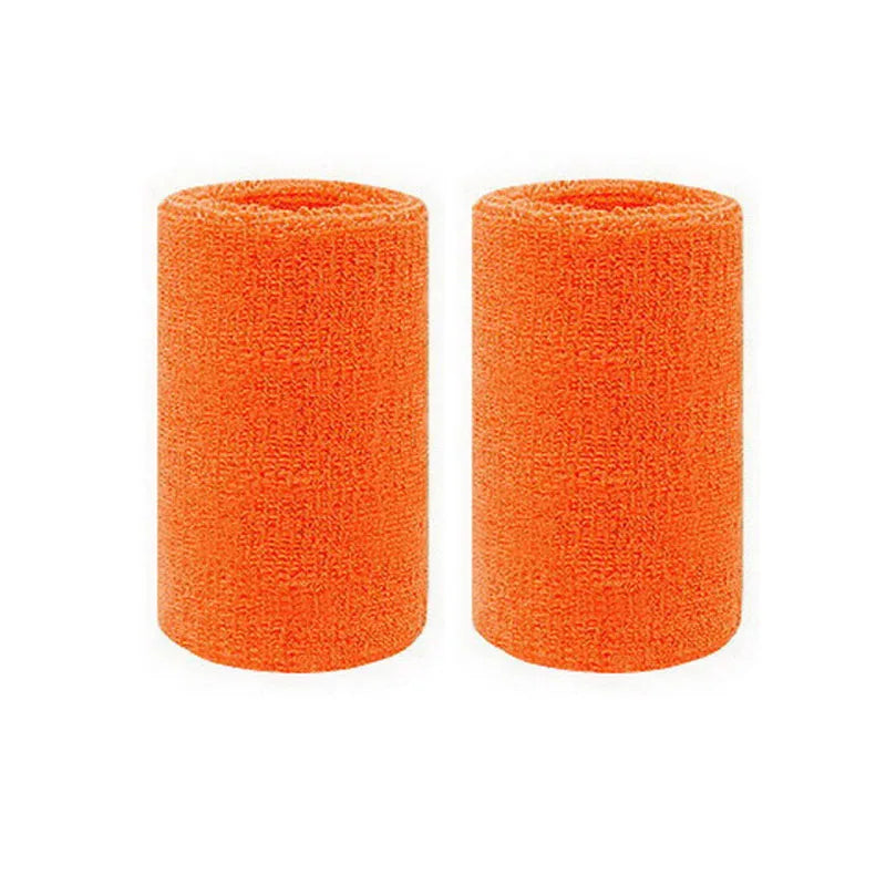 Two bright orange silicone wristbands for sports sweat absorption