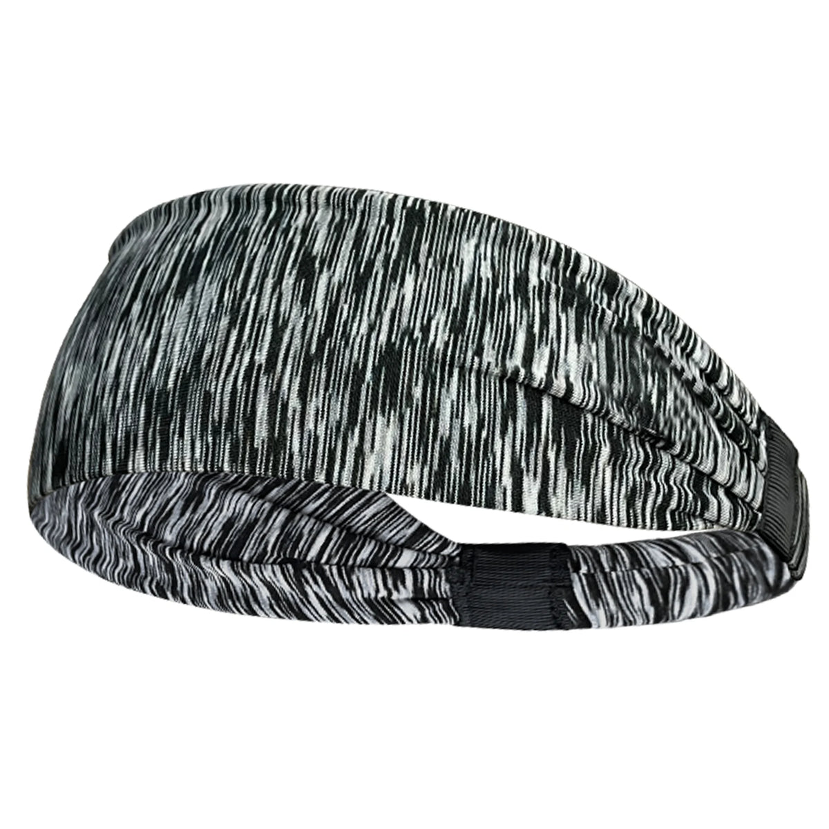 Gros plan d'un bandeau élastique multi-usage rayé noir et blanc.