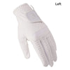A white microfiber men's golf glove shown from the left side.