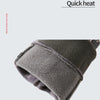 Close-up of a dark gray thermal cycling and running glove.