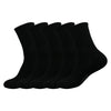 A set of black men's essential warm socks stacked in a row.