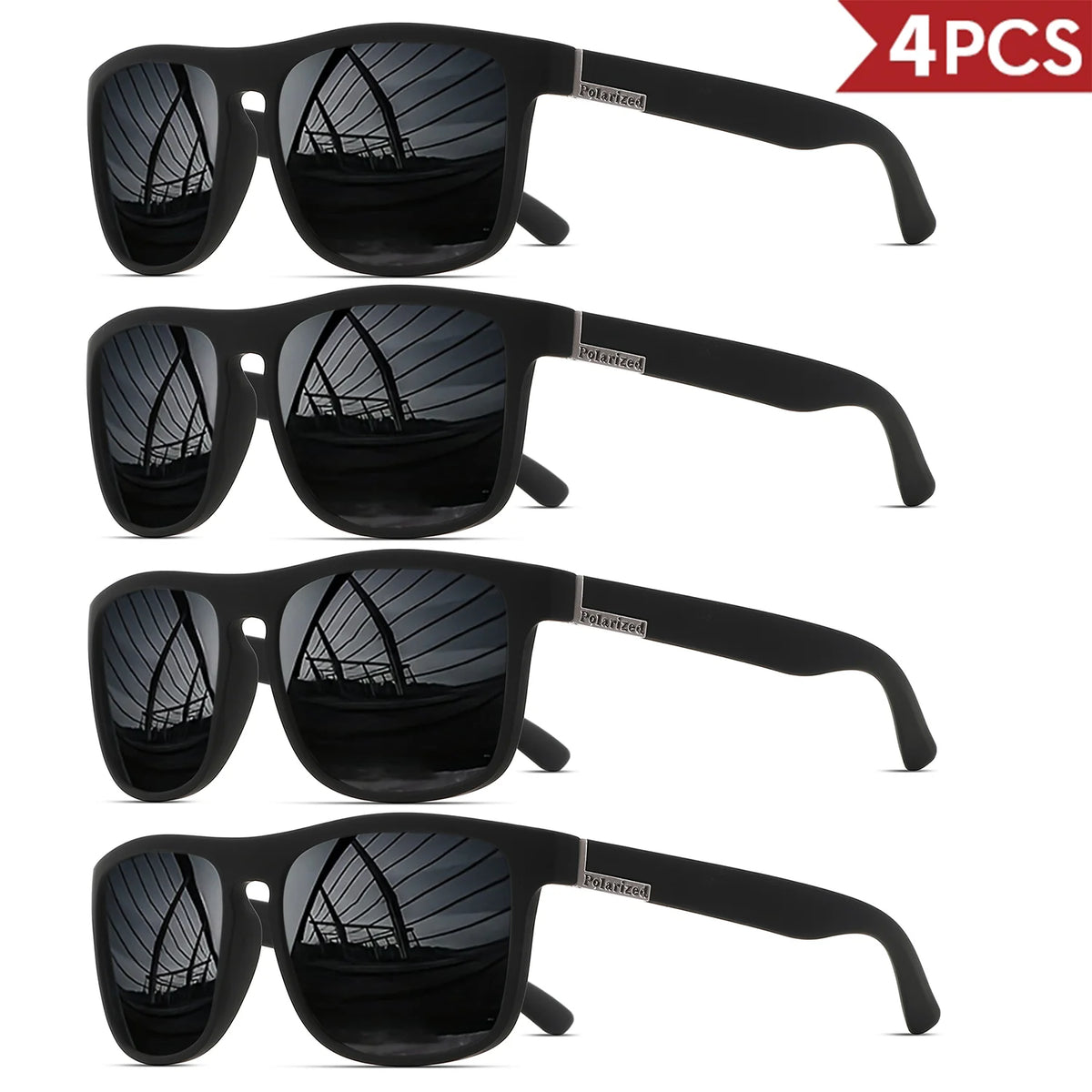 Classic Square Polarized Sunglasses with UV400 Protection for Driving, Fishing & Outdoor Wear