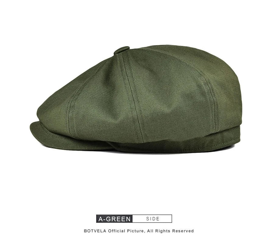 Men's Classic Newsboy Cap – Cotton 8-Panel Ivy Hat