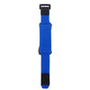 A blue and black damper tape used for string noise reduction.
