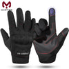 A pair of black touch screen thermal windproof outdoor gloves shown against a white background.