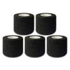 Four rolls of black self-adhesive tattoo grip tape stacked horizontally.