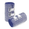 Roll of blue and white self-adhesive instant cooling ice tape for muscle recovery