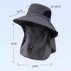 UPF 50+ Wide Brim Sun Hat with Detachable Face Mask