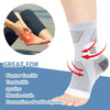 Gray compression socks for foot and ankle pain relief and injury prevention