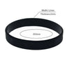 Black silicone wristband bracelet with a 202mm inner diameter and 2mm thickness.