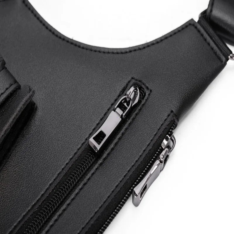 Vintage Leather Chest Bag for Men
