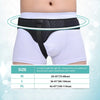 White inguinal hernia support belt for men and women with compression pads shown on a torso.