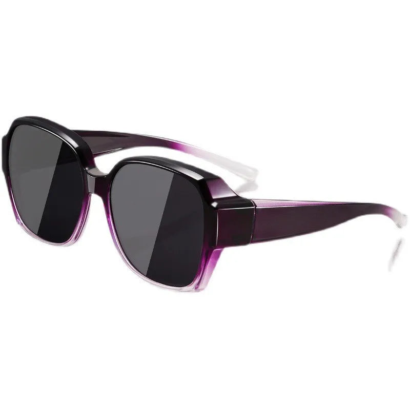 Vintage Oversized UV400 Sunglasses with Fit-Over Design