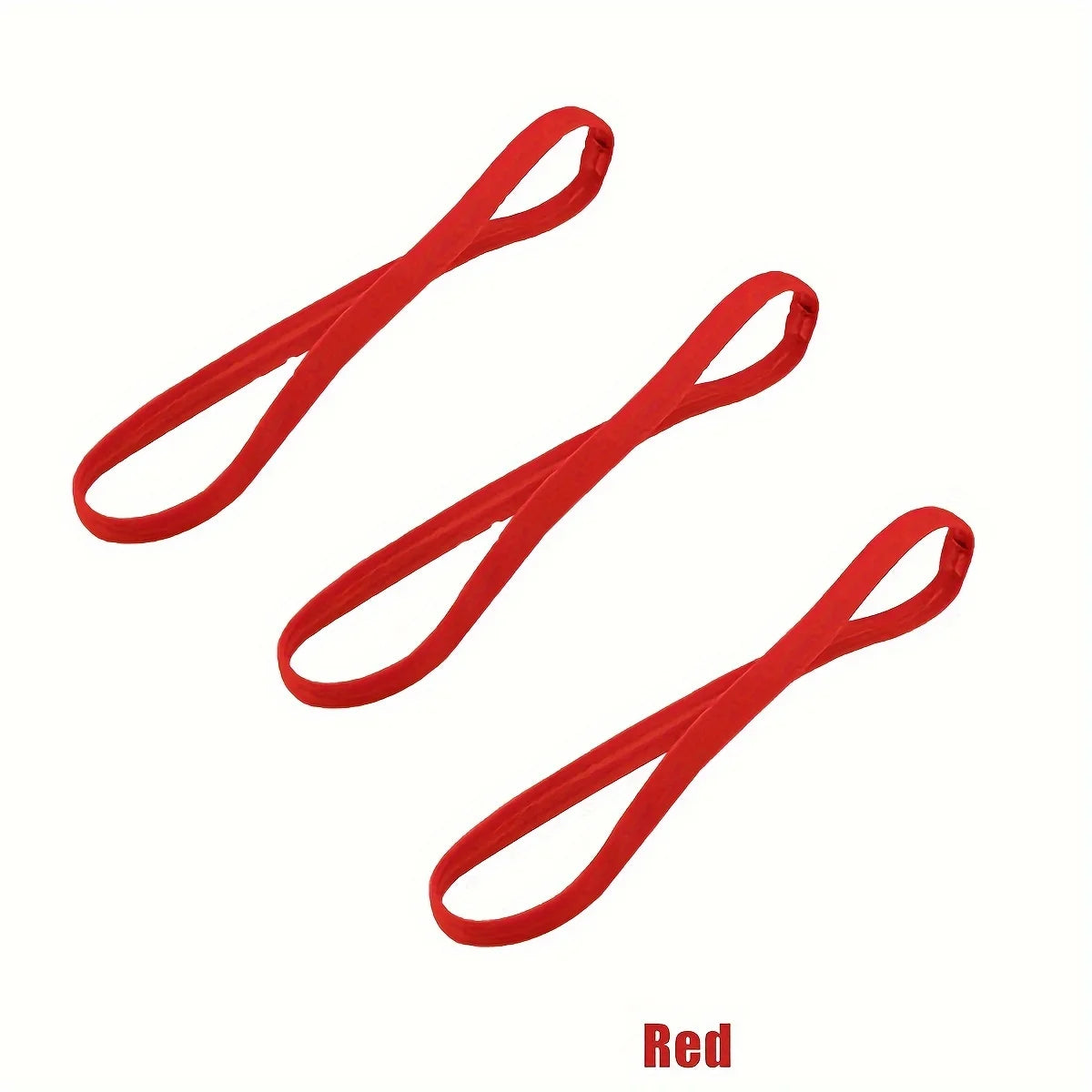 A pair of red multifunctional sweat-absorbing sports hair ties.