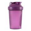 A purple leakproof protein shaker bottle with a screw-on cap.