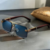 Rimless Rectangle Sunglasses for Men and Women