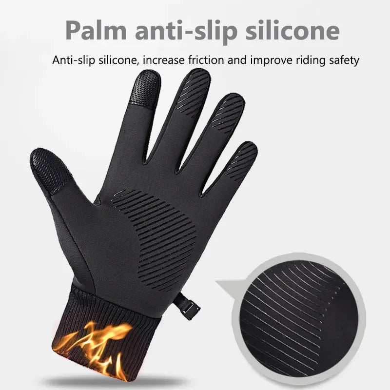 Gants de vélo en silicone noirs antidérapants avec un motif de flamme