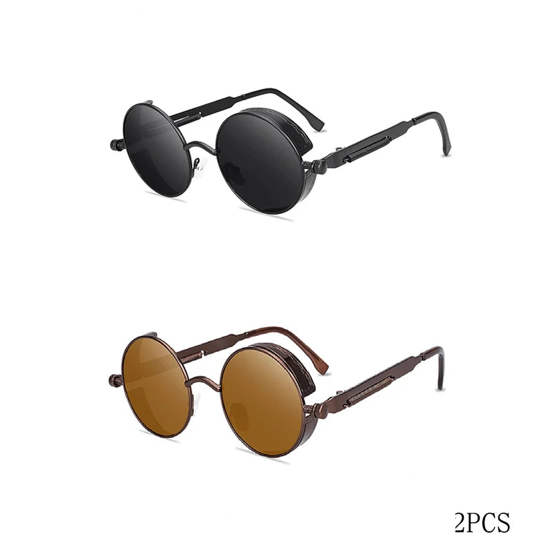 Classic Round Metal Frame Sunglasses with UV400 Protection