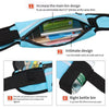 An adjustable sport waist bag shown with features like a main bin, intimate design for cards, sub-warehouse, and a right kett