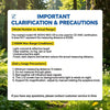 A white informational card detailing important clarification and precautions for a laser rangefinder device.