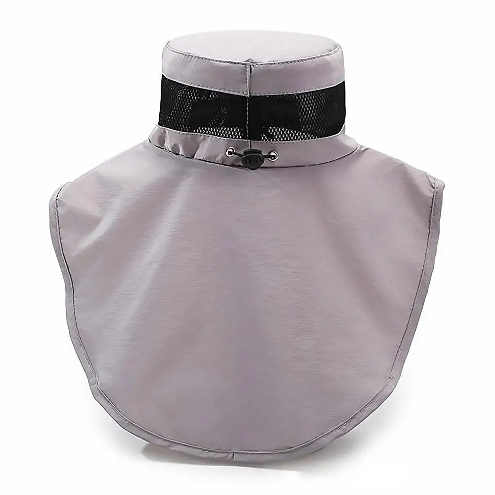 Mosquito Net Sun Hat with Wide Brim and Adjustable Chin Strap