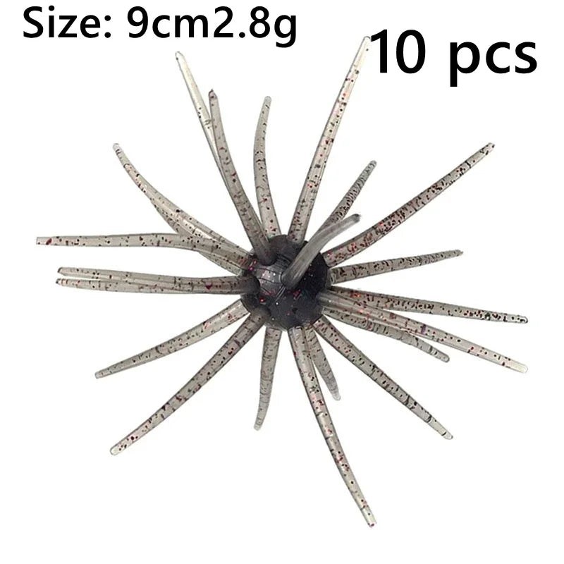 Realistic Sea Urchin Soft Fishing Lures - 10 Pack