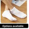 A selection of breathable unisex boat socks in black and white are displayed.