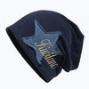 Embroidered Star-Patch Beanie Hat