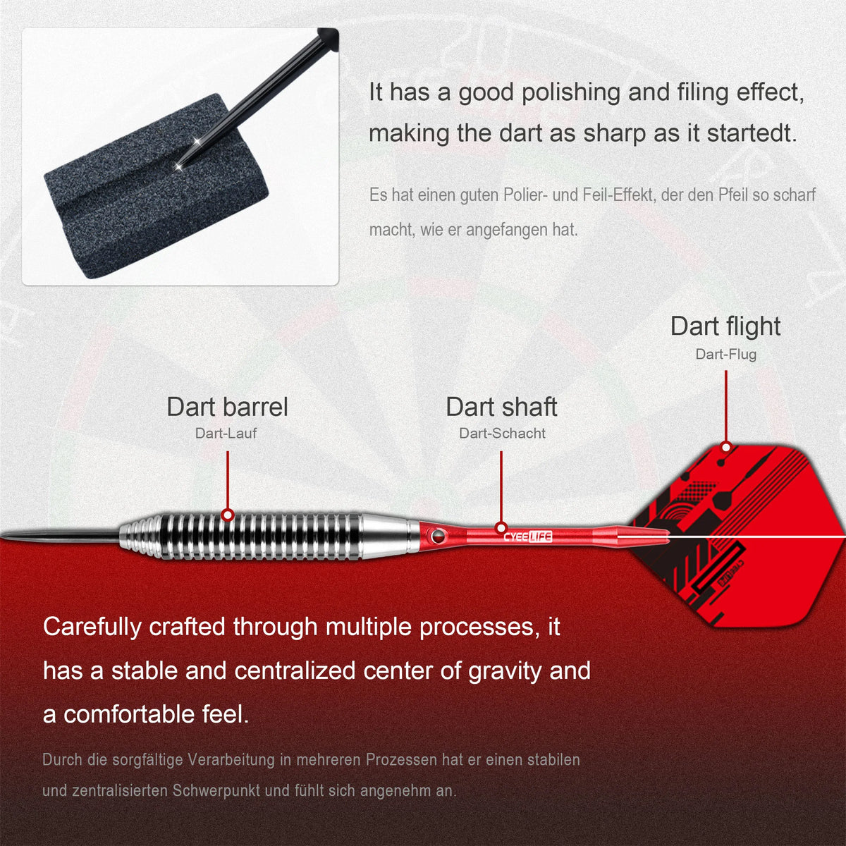 Professional Steel Tip Darts Set with Aluminum Shafts and Storage Box