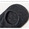 Gros plan d'un chaussette de compression gris foncé en tricot, conçu pour soulager la pression au talon.