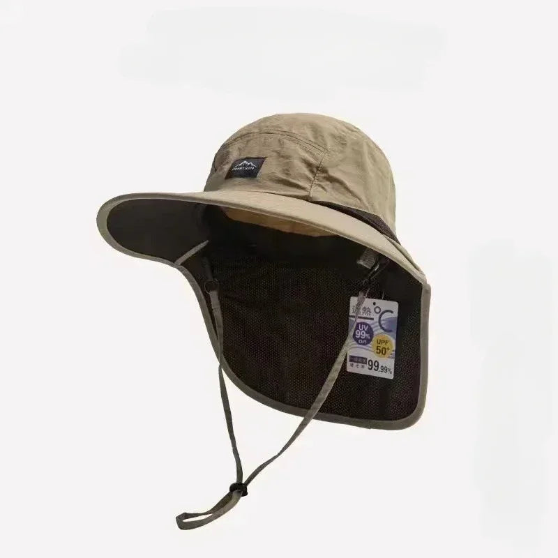 Wide Brim Sun Hat with Neck Flap for Outdoor Adventures